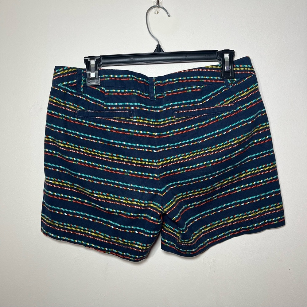 Merona Women’s Navy Red Teal Striped Chino Shorts, size 6, colorful - Picture 2 of 12